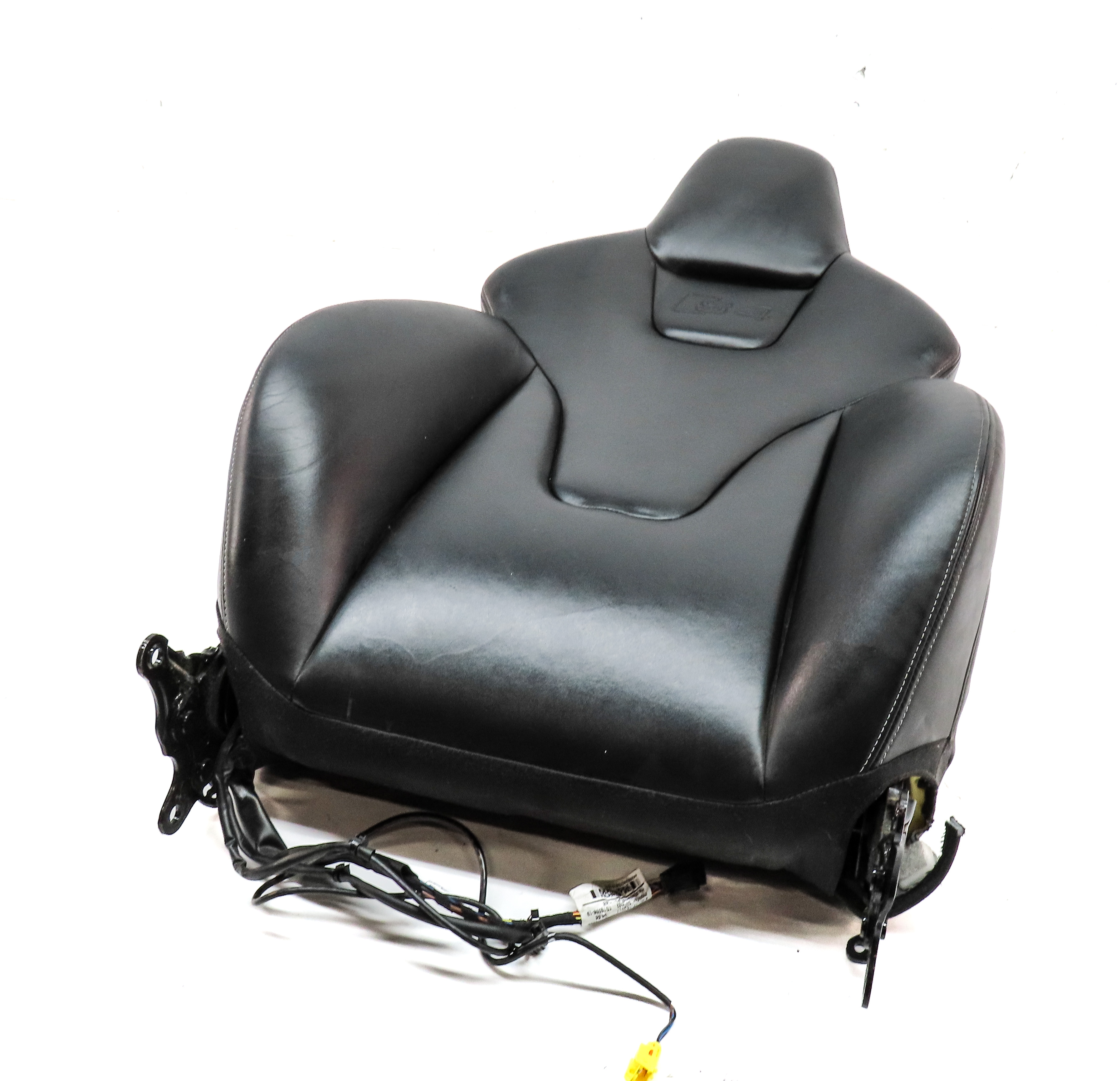 10-13 AUDI S4 (B8 8K) FRONT RIGHT UPPER HEATED SPORT SEAT BACK CUSHION (BLACK) — exact item pictured